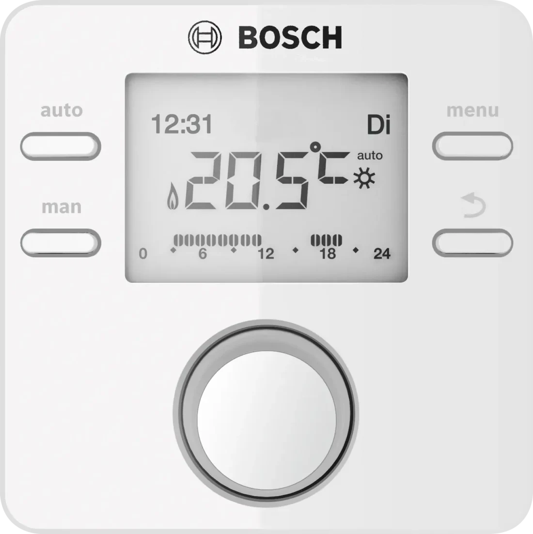 Control Bosch de la serie 100 con pantalla y selector giratorio — reparacioncalderas.madrid