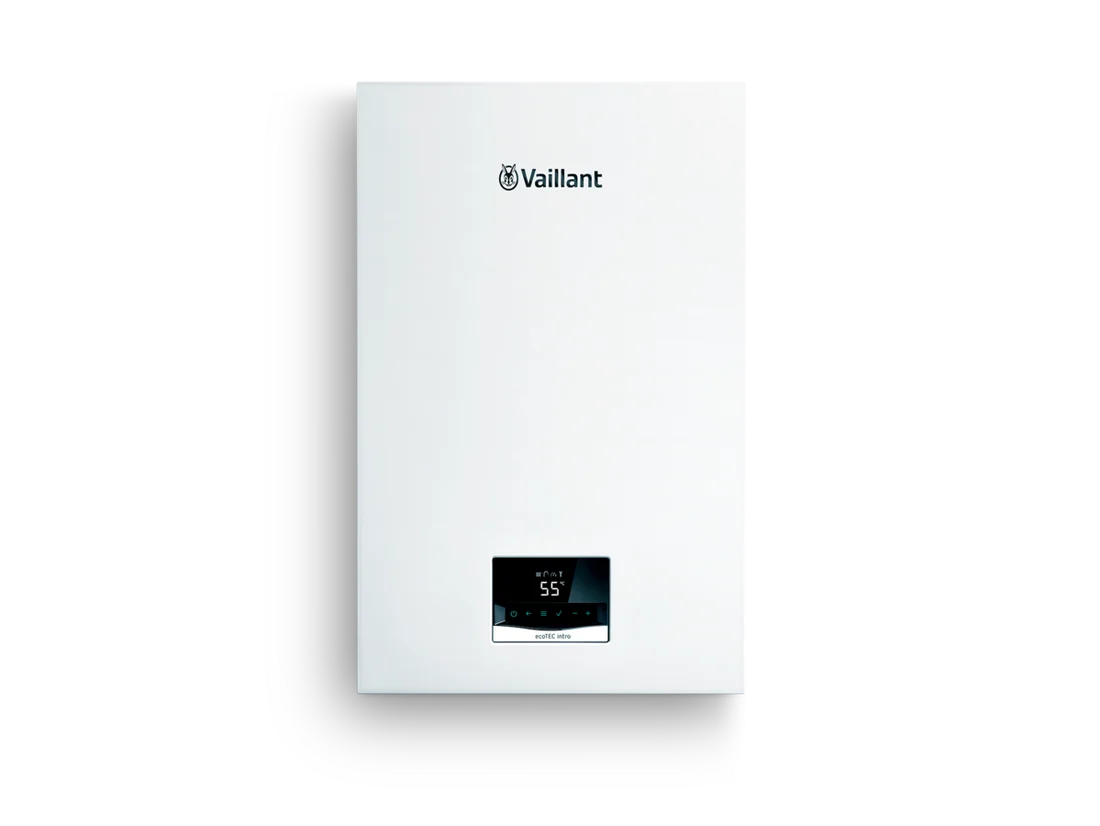 Frontal de una caldera compacta Vaillant ecoTEC intro — reparacioncalderas.madrid