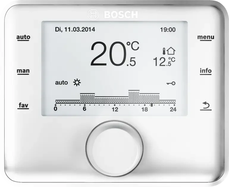 Regulador Bosch CW 400 con pantalla de programación horaria — reparacioncalderas.madrid