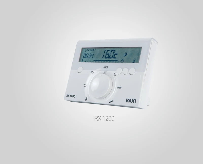 Termostato inalámbrico BAXI RX 1200 con programación y temperatura en pantalla — reparacioncalderas.madrid
