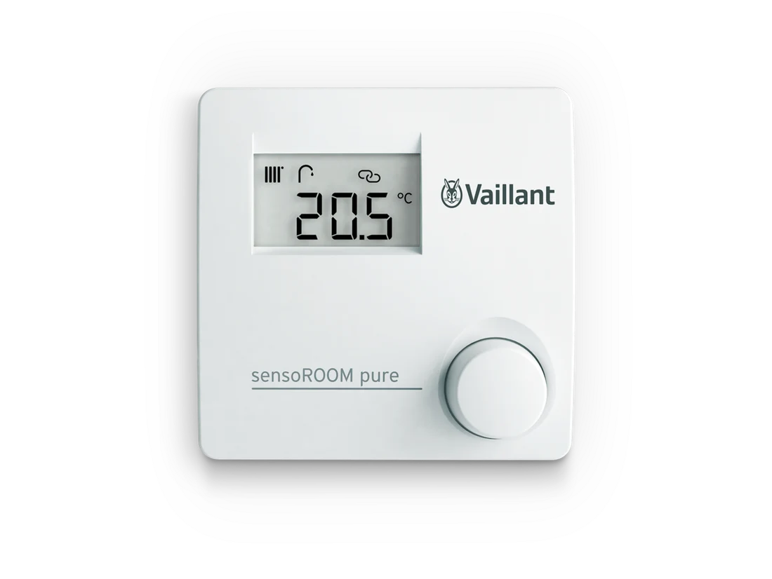 Termostato Vaillant sensoROOM pure con pantalla y mando giratorio — reparacioncalderas.madrid